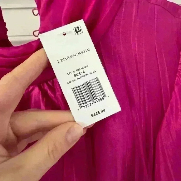NWT Jonathan Simkhai Bougainvillea Pink Merilyn Taffeta Mini  Dress Size 8 - Picture 4 of 8